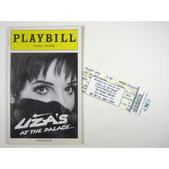 Liza at the Palace Playbill December 2008 Minelli Ticket Ron Lois Broadway - Picture 1 of 8